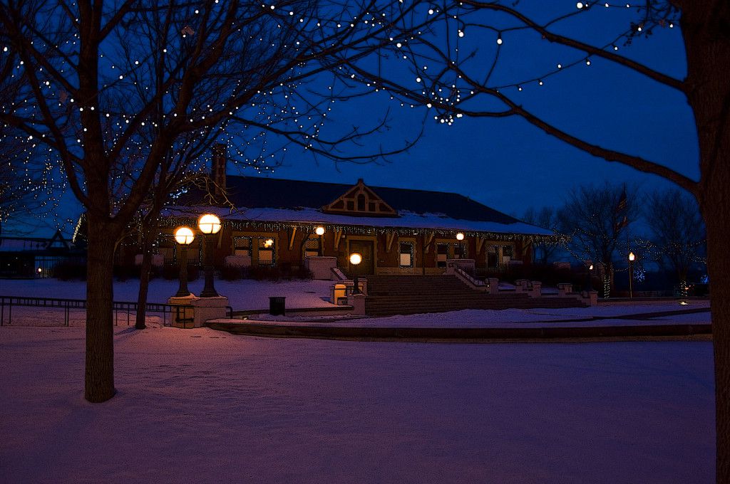 Riehle Plaza Winter Night 2011
