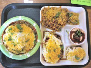 Samosa chaat and chaat platter