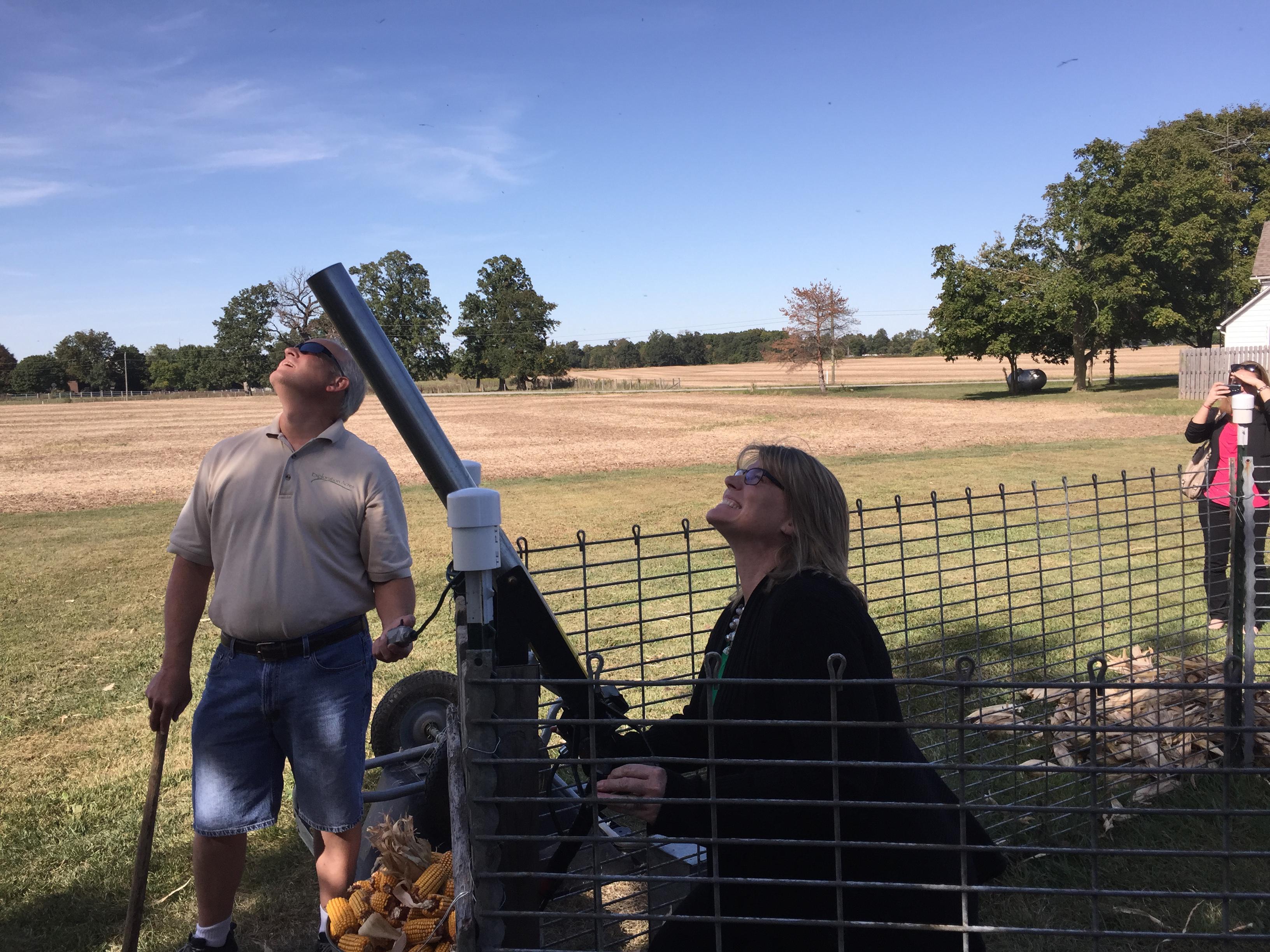 Fire a three-ear corn cannon salute at Exploration Acres