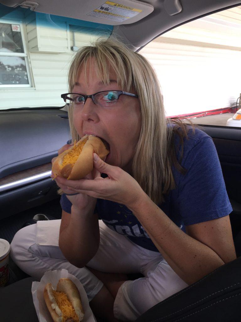Ok, yes, I am guilty of eating not one, but 2 cheese dogs!