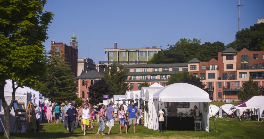 Mattson Park in Marquette, Michigan during Art on the Rocks art show.