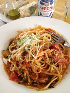 Spicy linguine arrabiata meets its match with cool Peroni beer at Andiamo!