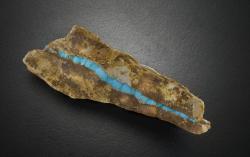 Cerrillos turquoise is stunning, even “in the rough.” (Photo Credit: Museum of Indian Arts and Culture)