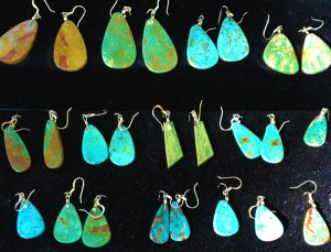 Turquoise earrings come in every shade.