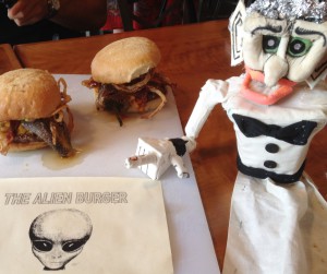 Even Zozobra (read more about him here) wanted a glimpse of the alien!