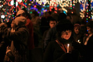 holiday, santa fe, New Mexico, lights, Christmas, candles, festive, holidays