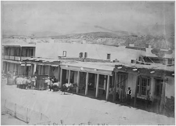 When Susan Magoffin reached the end of the Santa Fe Trail on the Plaza, it looked mighty different than it does today. (Photo courtesy of the National Archives and Records Administration)