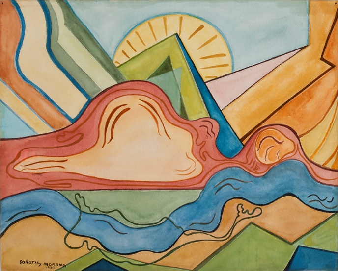 In their time, modernists like Dorothy Morang made the Santa Fe landscape look new.  (Photo courtesy of the New Mexico Museum of Art | Dorothy Morang, Sunrise, 1940, watercolor on paper, Collection of the New Mexico Museum of Art. Photo: Blair Clark) 