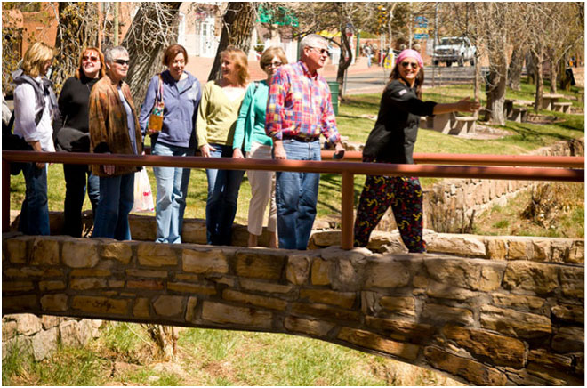 Chef Michelle Roetzer leads the way on a Santa Fe School of Cooking Restaurant Walking Tour. (Photo Credit: Eric Swanson)