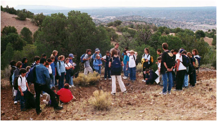 Piñon and juniper offer a dramatic backdrop for a hike at Cerrillos Hills State Park. (Photo credit: Cerrillos Hills State Park)