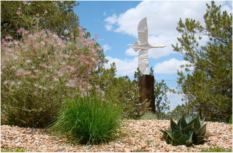 Birds of more than one kind of feather land in the Santa Fe Botanical Garden. (Photo credit: Santa Fe Botanical Garden)