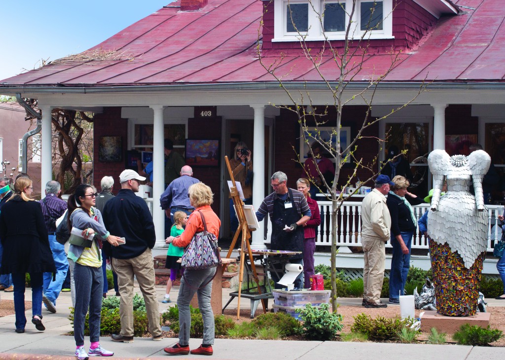 You’ll find plein aire artists and sculpture on Canyon Road.