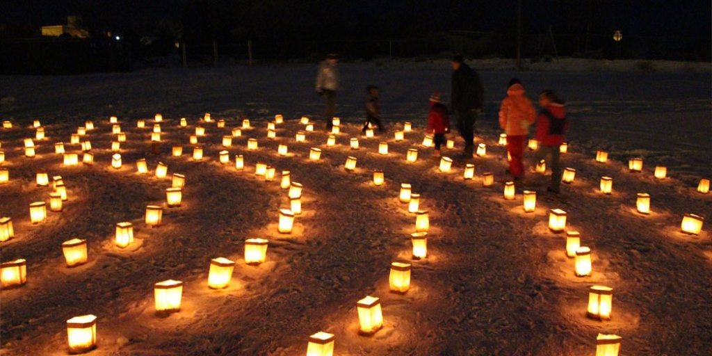 Ever walk a farolito labyrinth? Here’s your chance to do so at the Santa Fe Children’s Museum. (Photo courtesy of Santa Fe Children’s Museum)