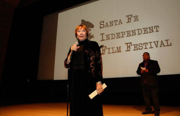 Actress Shirley MacLaine addresses the Santa Fe Independent Film Festival crowd. Photo courtesy of Santa Fe Independent Film Festival