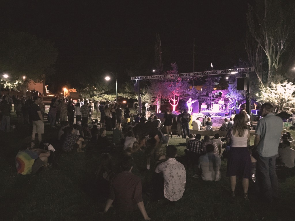 The evening will also include local bands on two different stages, food trucks, a skate jam in the skate park, performances, and more. (Photo courtesy of TOURISM Santa Fe)