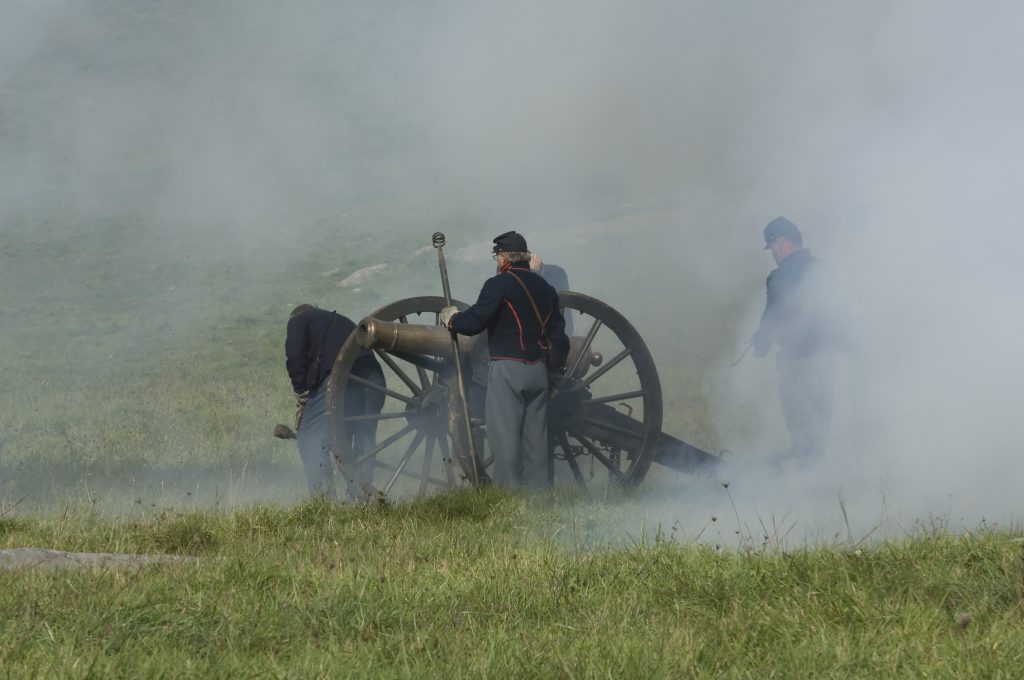 A cannon is fired on the enemy in a Civil War reenactment. (Photo courtesy of Santa Fe County)
