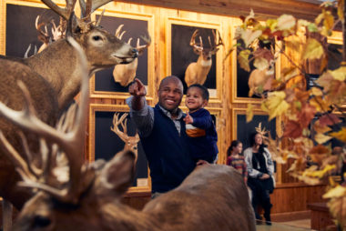Family and deer