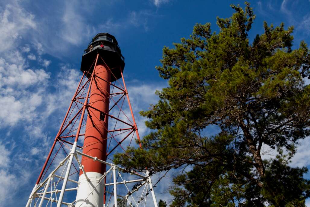 view from the bottom of the Crooked River lighthouse