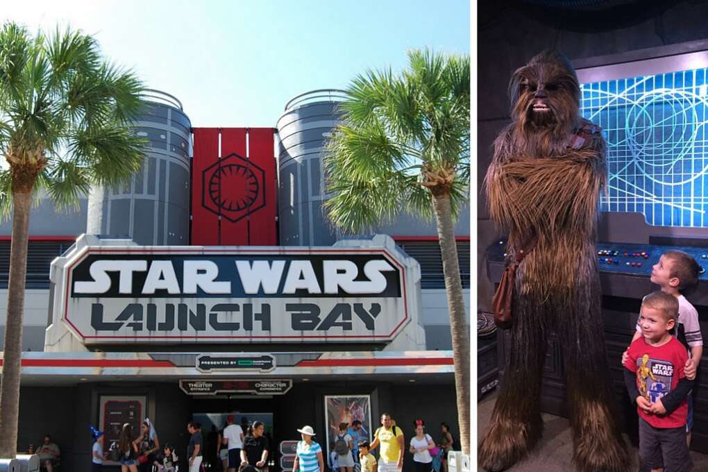 Check out movie props, play games, snap photos, screen videos, and greet Star Wars heroes and villains at the Star Wars Launch Bay