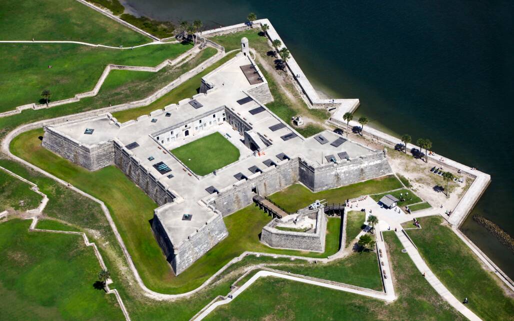 Aerial view of Castillo San Marco in St. Augustine