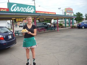 Arnold's Drive In in Decatur serves food via car hop!