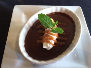 Chocolate Pot de Creme is silky smooth.
