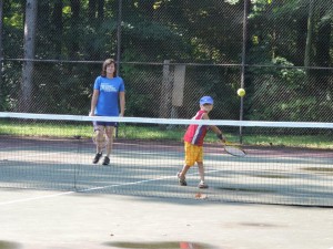 Tennis courts are available at Ouabache State Park.