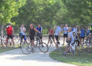 Resting on the scenic Cardinal Greenways.