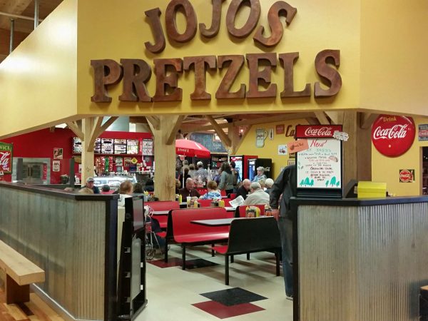 JOJO's Pretzels are located on the first floor in the Davis Mercantile building. 