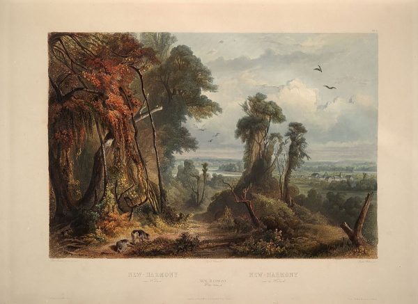 Karl Bodmer's idyllic painting of New Harmony