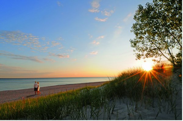 Indiana Dunes State Park beach sunset