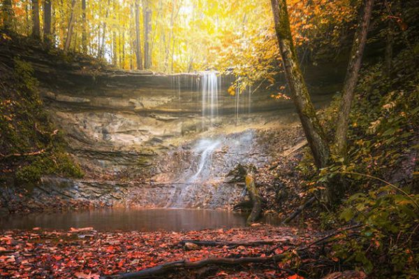 Best Indiana Hiking Trails, Waterfall Trail at Kokiwanee Nature Preserve