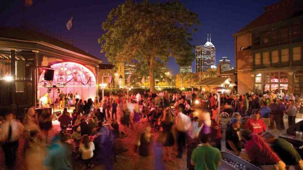 The Rathskellers Biergarten. View of Indy