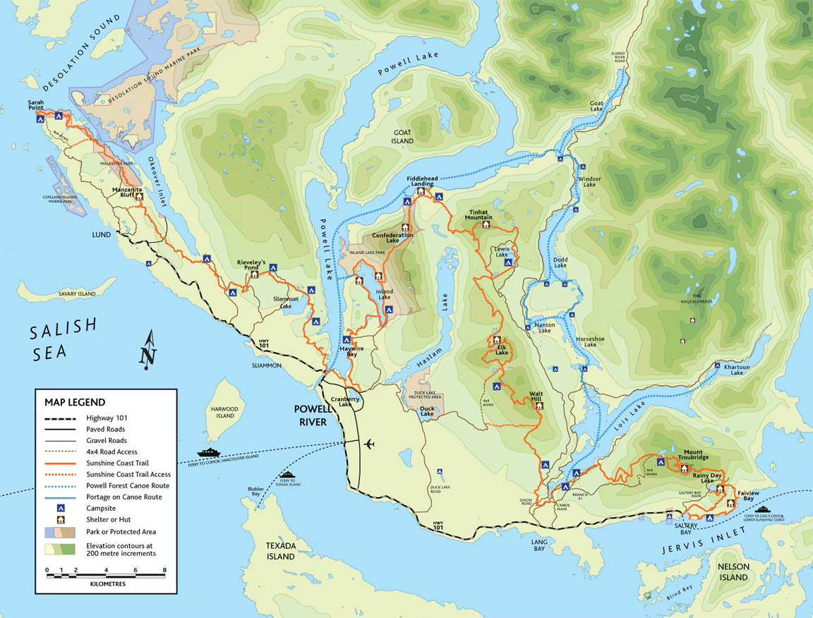 Sunshine Coast Trail Map