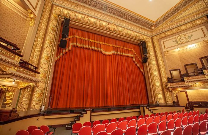 Red curtain at Charline McCombs Empire Theatre.