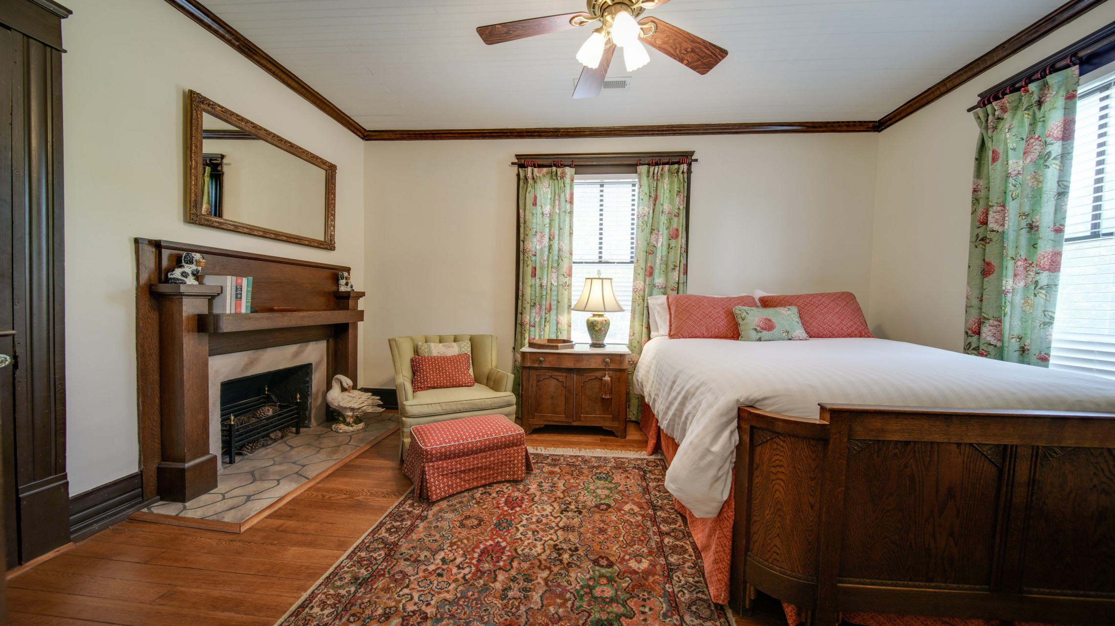 bedroom with fireplace