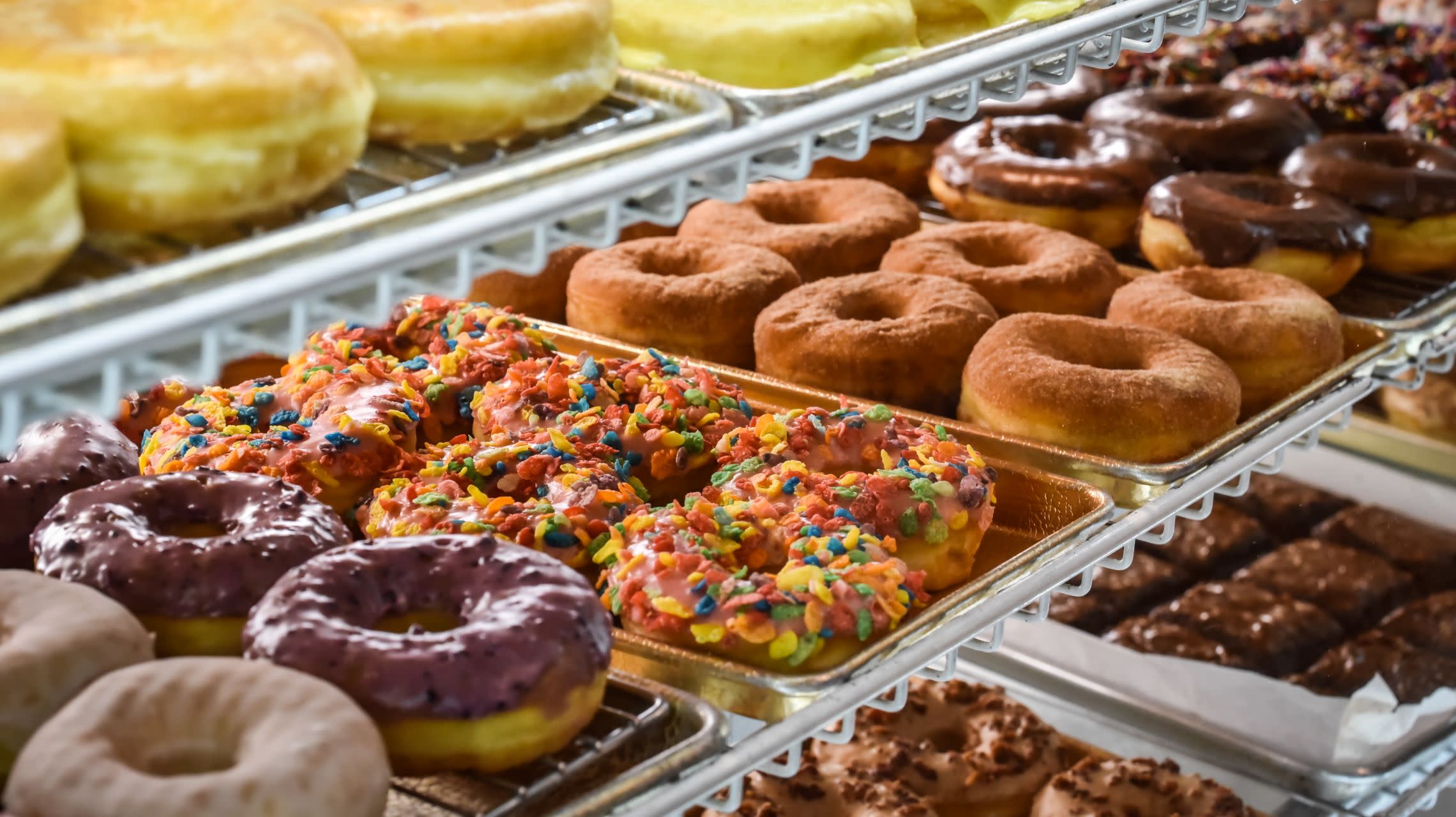 donuts on tray