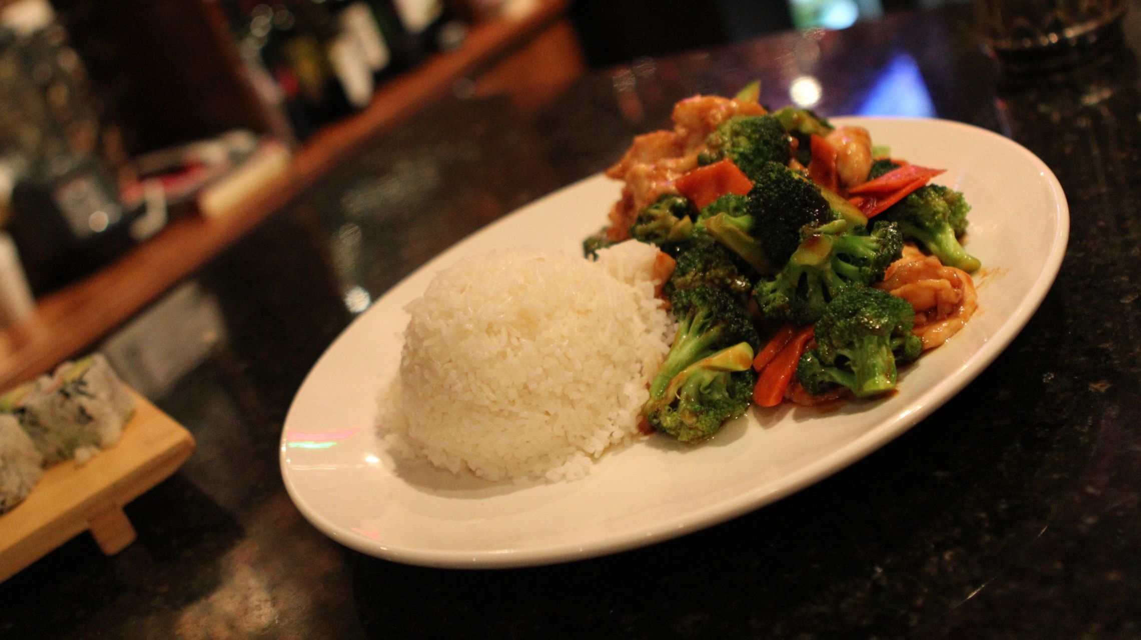 plate of rice and vegetables