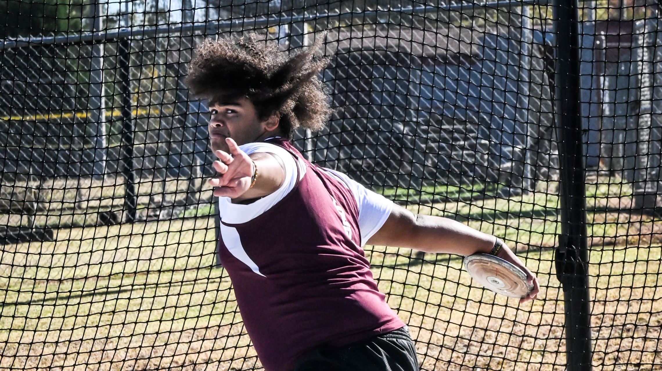 athlete prepares to throw discus