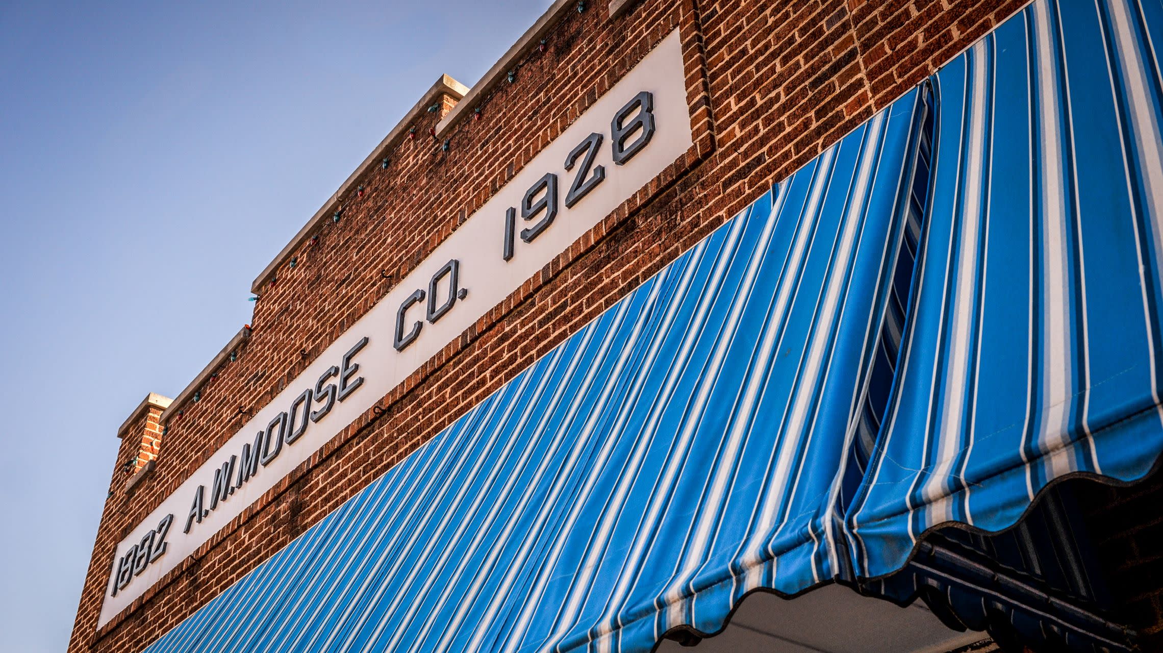 awning of historic pharmacy
