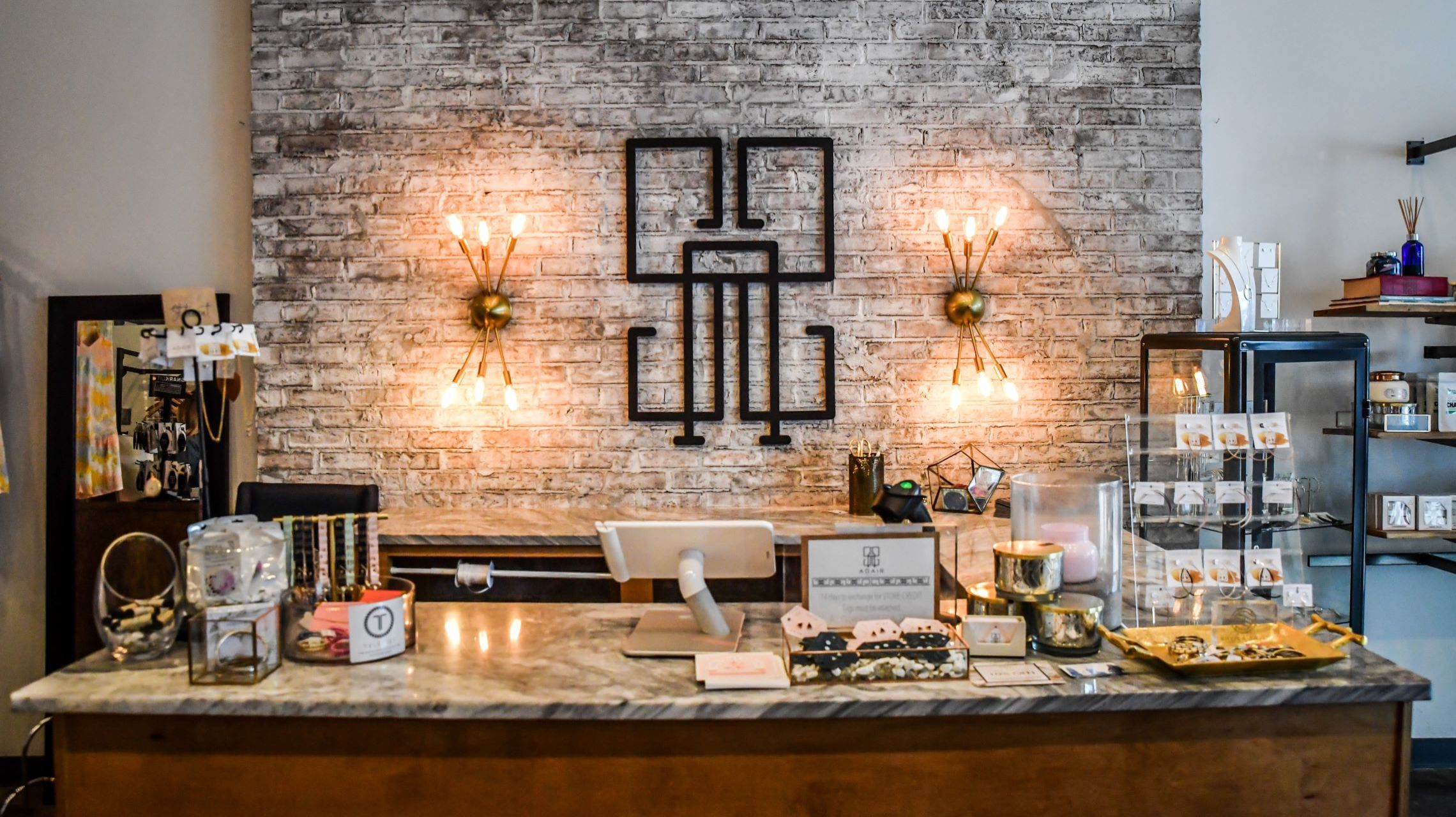 check out counter inside boutique