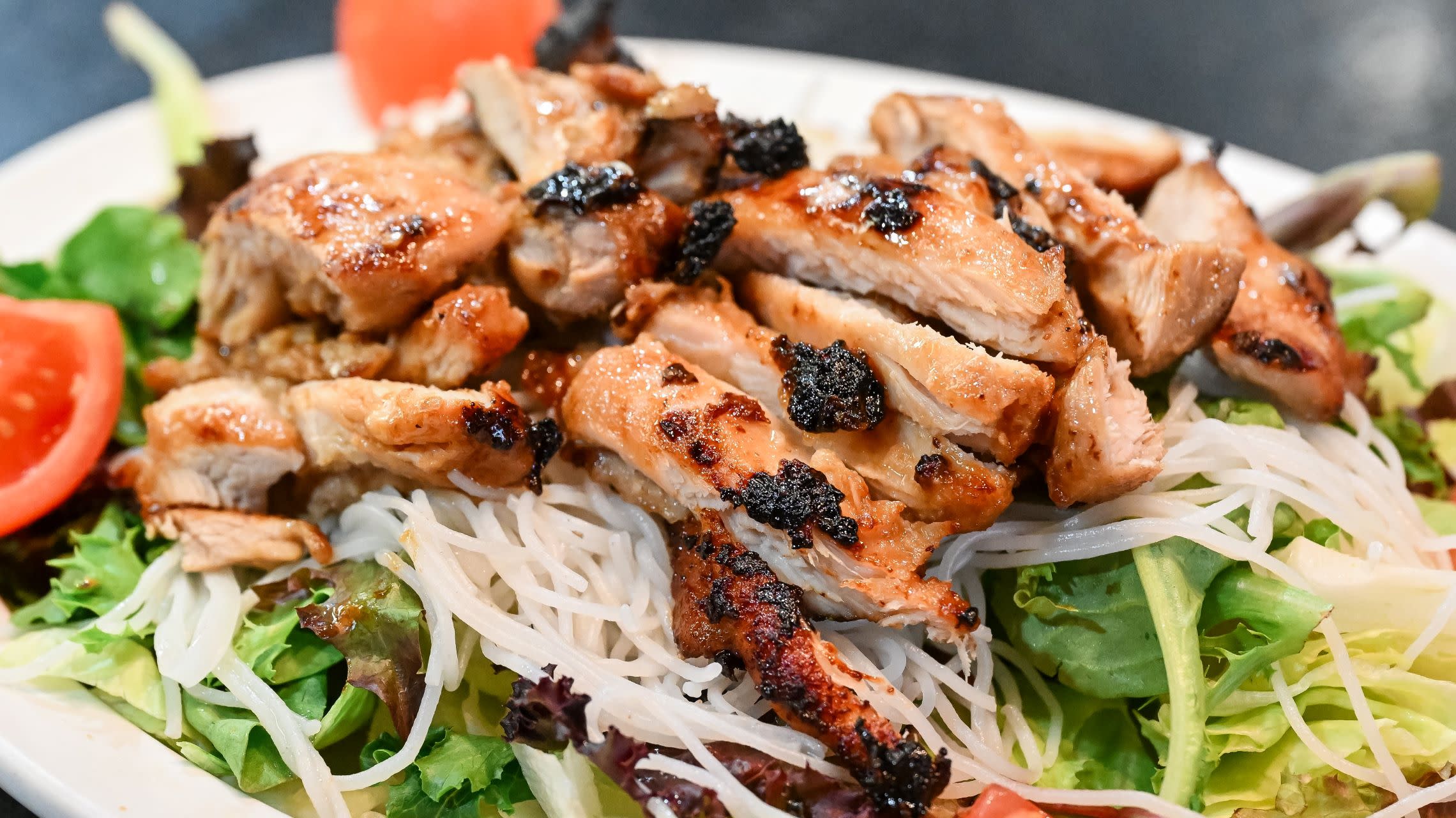 lemongrass chicken rice noodle salad