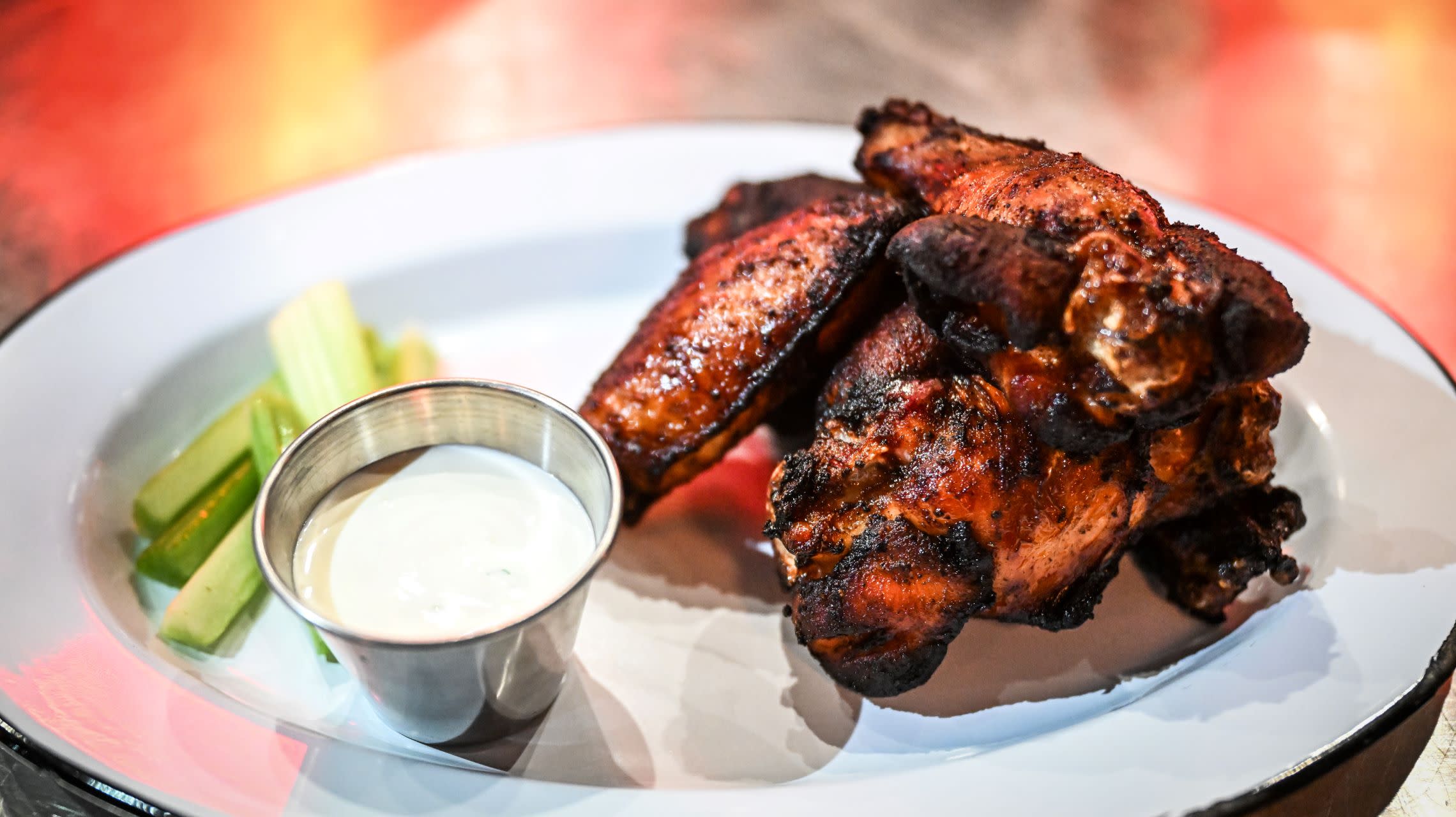 plate of smoked wings