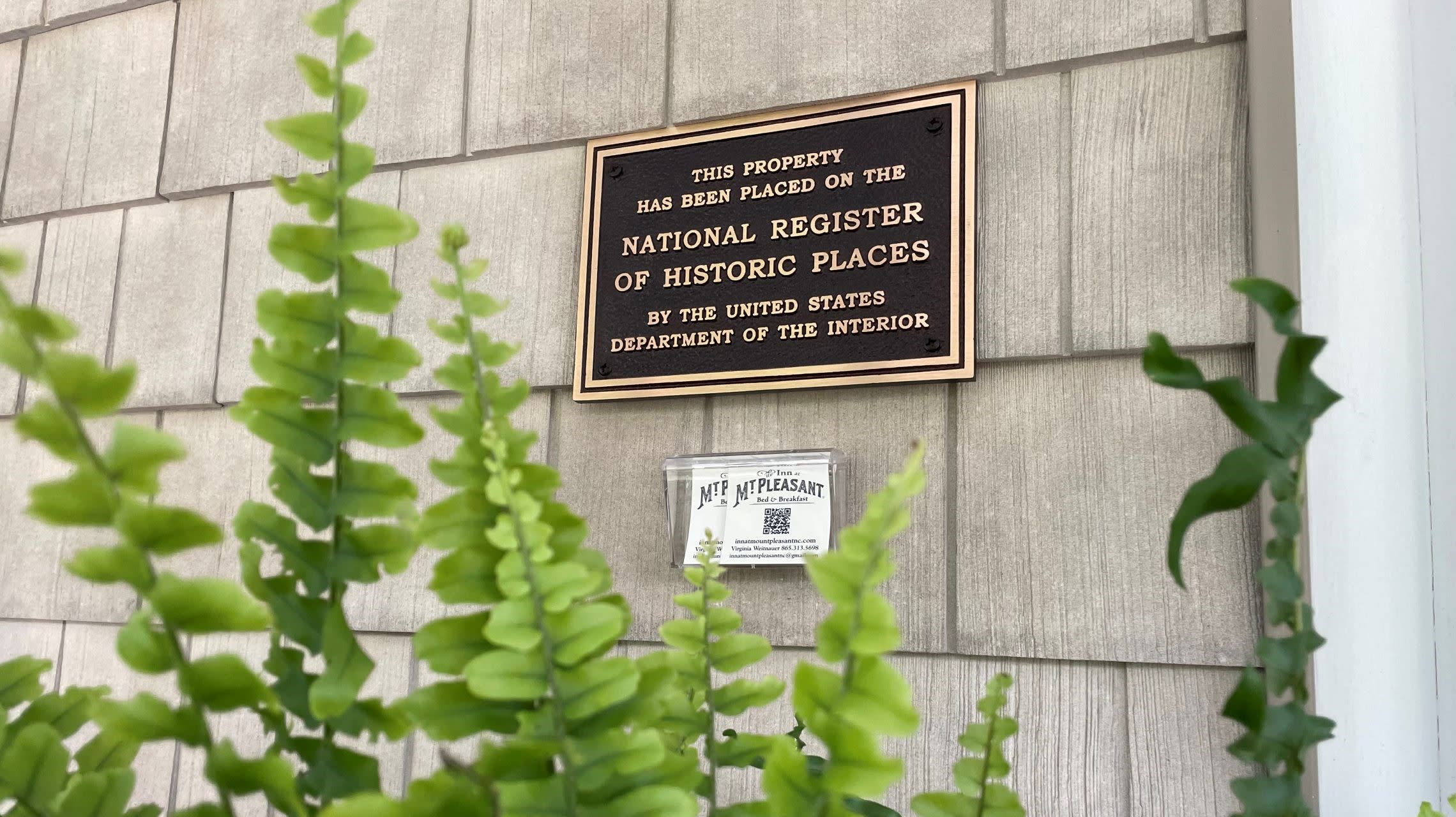 National Register of Historic Places plaque on home