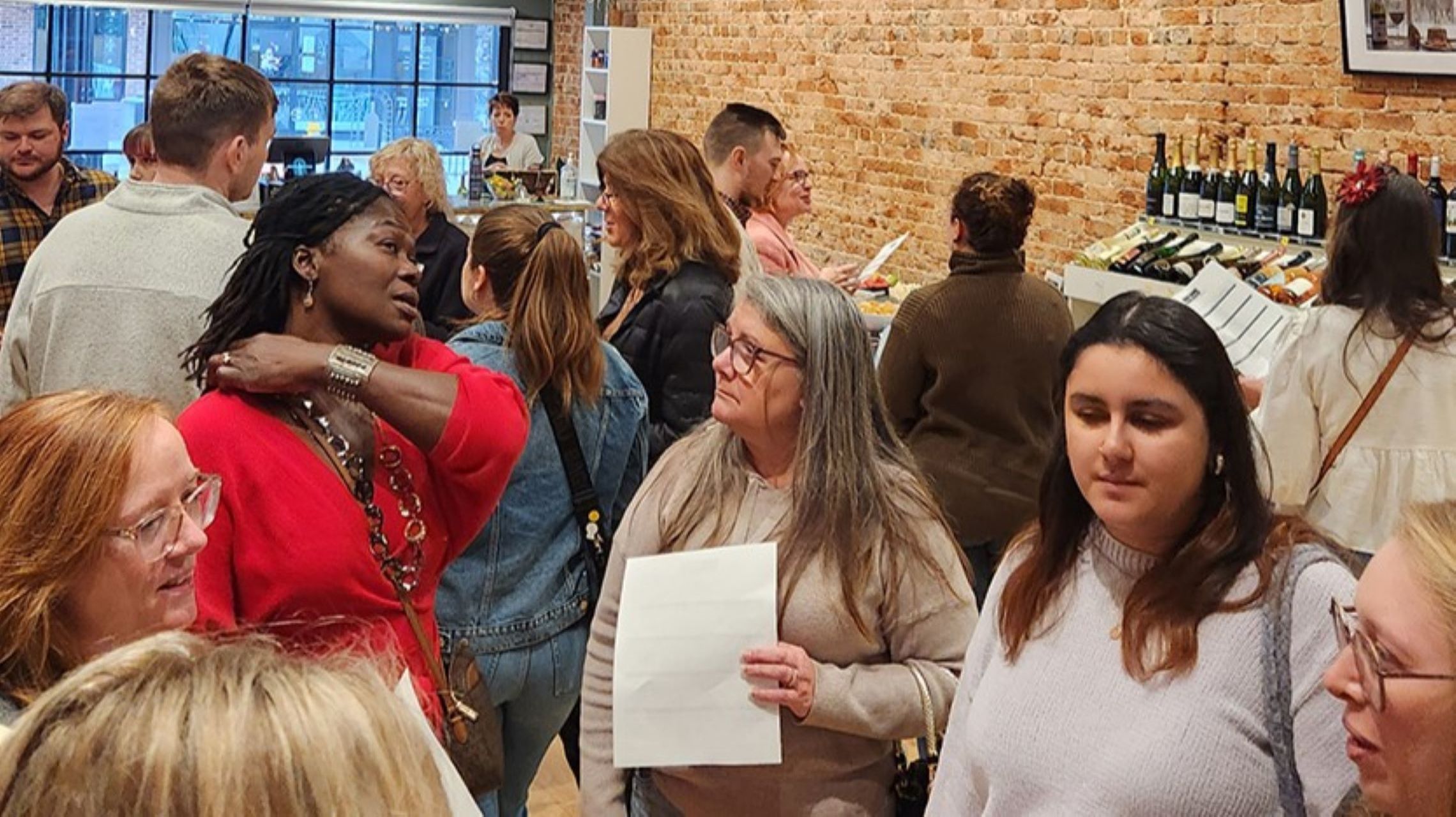 people enjoying wine showcase