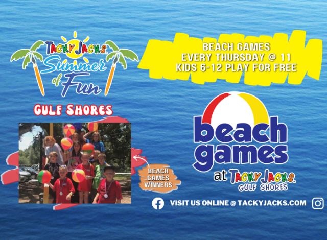 Tacky Jacks Gulf Shores - Free Kids Beach Games Every Thursday!