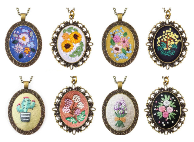 Art al Fresco: Embroidered Pendant Necklace