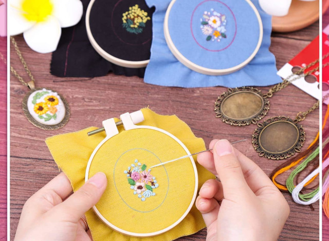 Art al Fresco: Embroidered Pendant Necklace