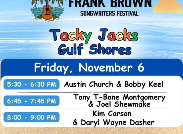 Frank Brown Songwriter's Festival @ Tacky Jacks Gulf Shores