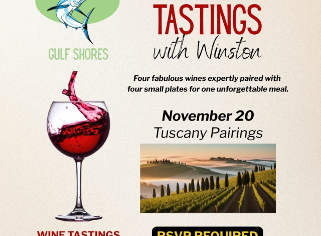 November Wine Tasting with Winston at Tacky Jacks Gulf Shores